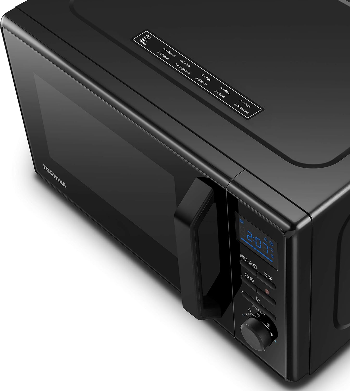 Toshiba Four à micro-ondes 4-en-1 25L MV-TC25T(BK), Technologie Origin Inverter, Micro-ondes avec friteuse à air chaud & Air chaud & Grill & Fonction Combi, 2100 W, Noir