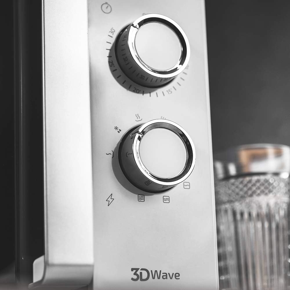 Cecotec Four à micro-ondes ProClean 9110 FullINOX avec grill 1000 W, 30 litres, 5 niveaux de puissance, 8 programmes, minuterie de 60 minutes, revêtement Ready2Clean, design avant miroir