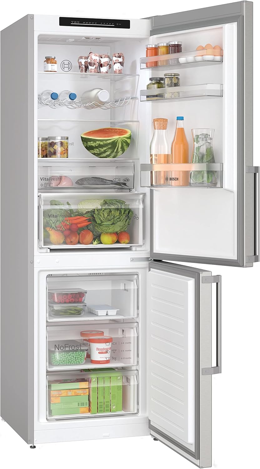 Bosch KGE39ALCA- Série 6, Réfrigérateur combiné pose-libre, 201 x 60 cm, Inox