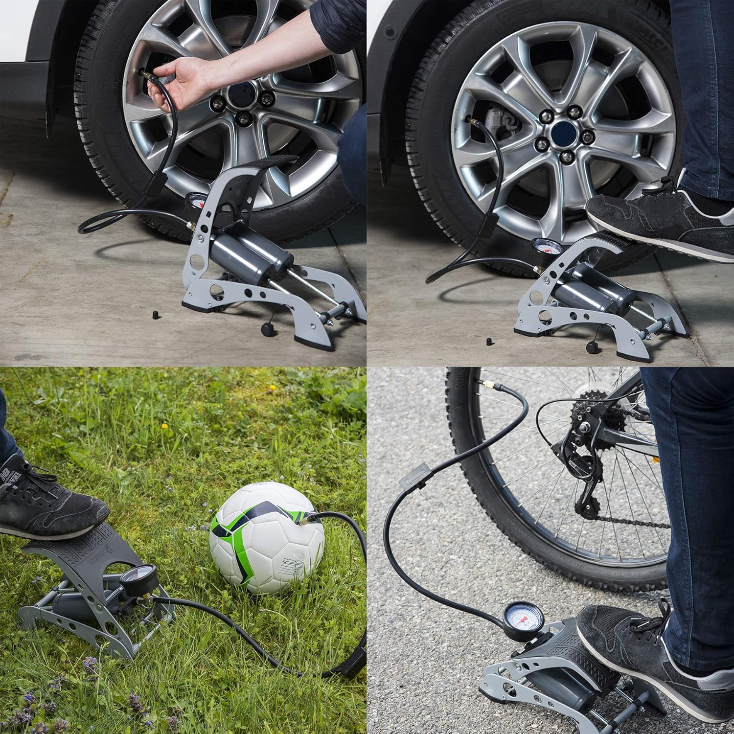 MICHELIN Pompe à Pied à Manomètre Homologué - 009500 Noir