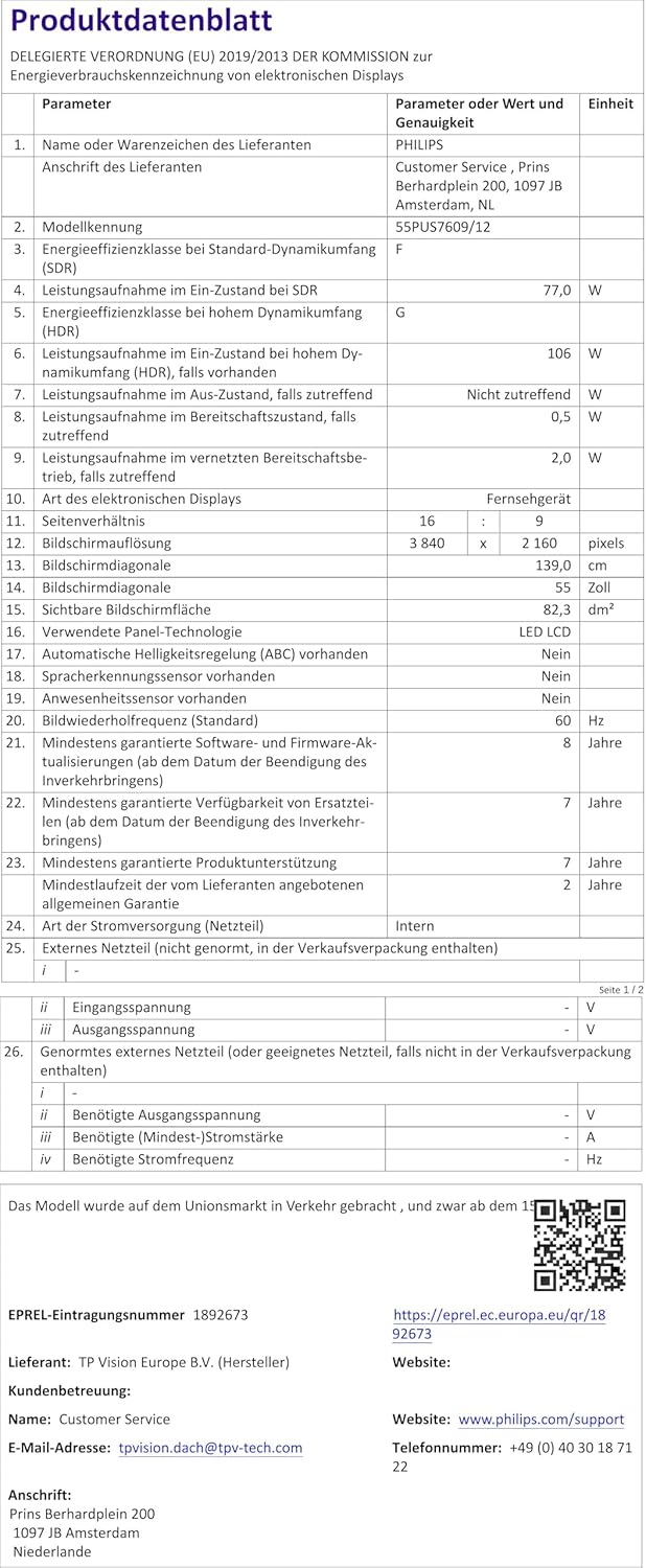 Philips 50PUS7609 Smart TV LED 4K - Écran 50 Pouces avec Plate-Forme Pixel Precise Ultra HD Titan OS et Son Dolby Atmos, Fonctionne avec Alexa et l’Assistant Vocal Google - Gris Anthracite