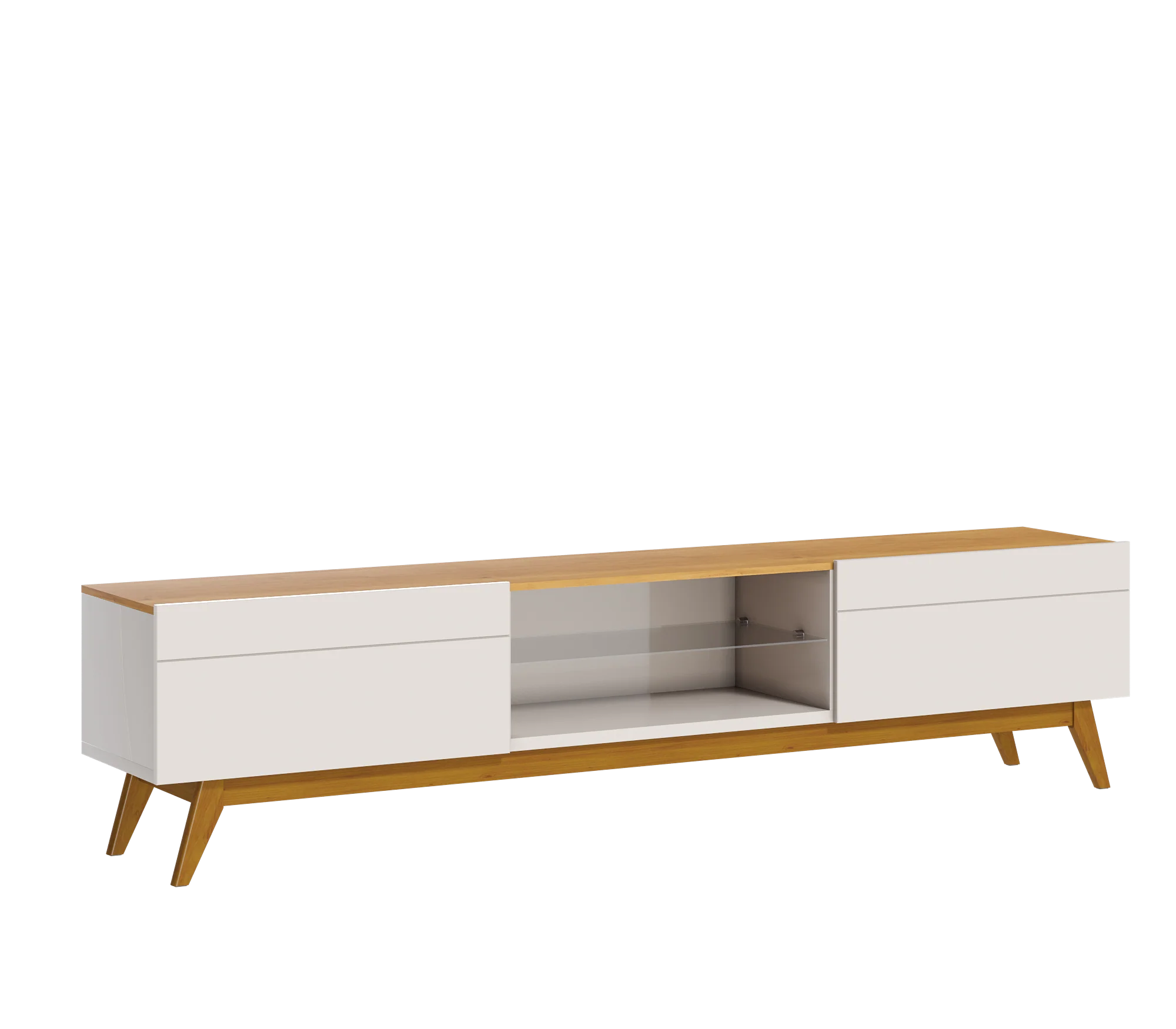 MEUBLE TV CLASSIC 2G 2.2 OFF WHITE/NATURE 10833