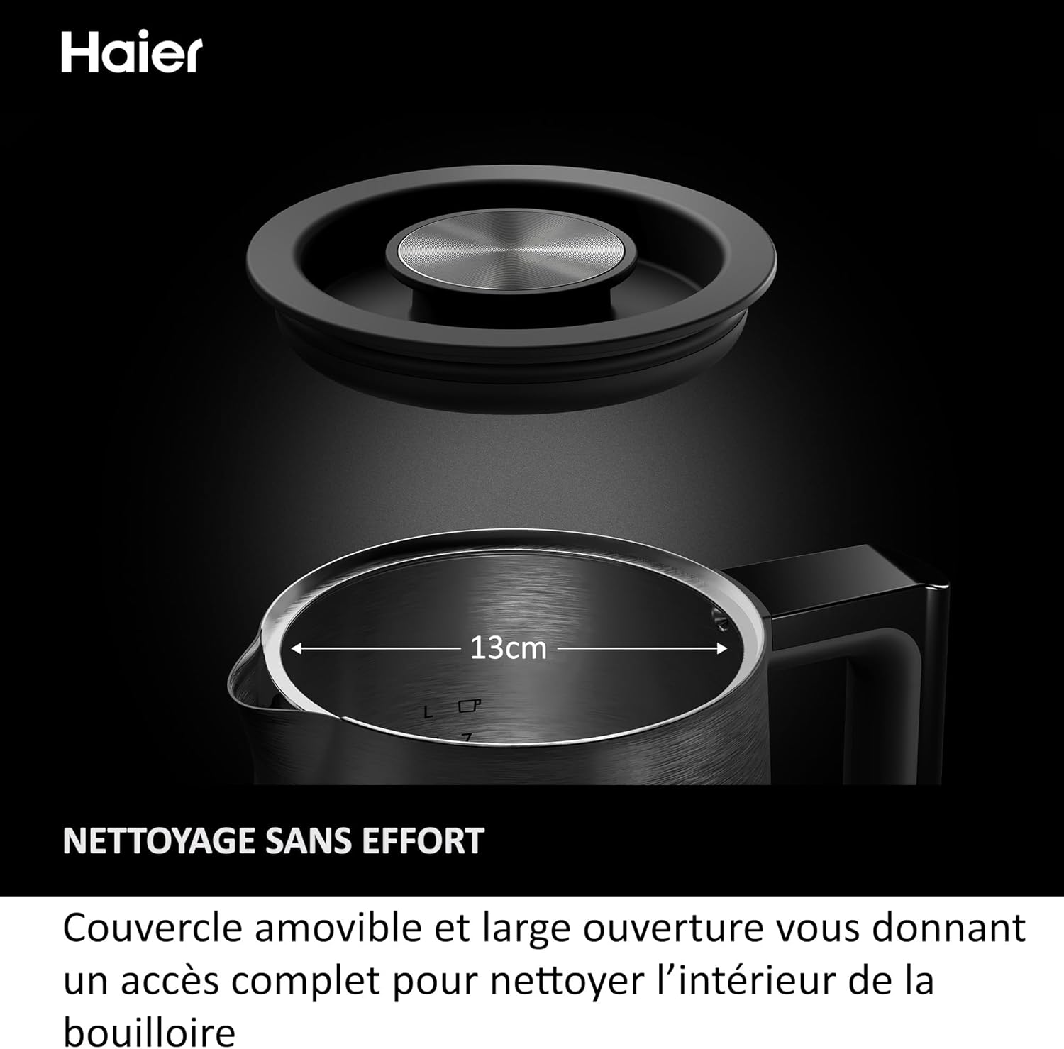 Pack Petit Déjeuner Grille-Pain Toaster+Bouilloire Haier I-Master Série 5, Acier Inoxydable, Fentes Extra Profondes, 7 Niveaux de Brunissage, 7 Réglages de Température Fonction Maintien au Chaud