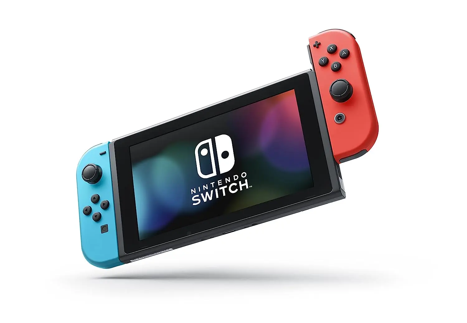 Nintendo Switch with Neon Blue and Neon Red Joy‑Con