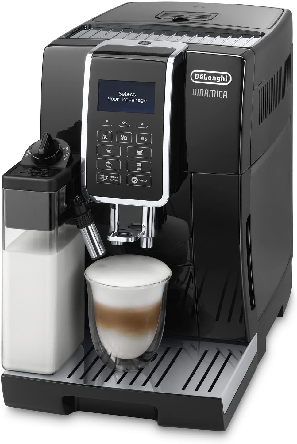 De'Longhi Dinamica Machine a Café Grain ECAM350.55.B Cappuccino et Expresso, 1.8L, Noir