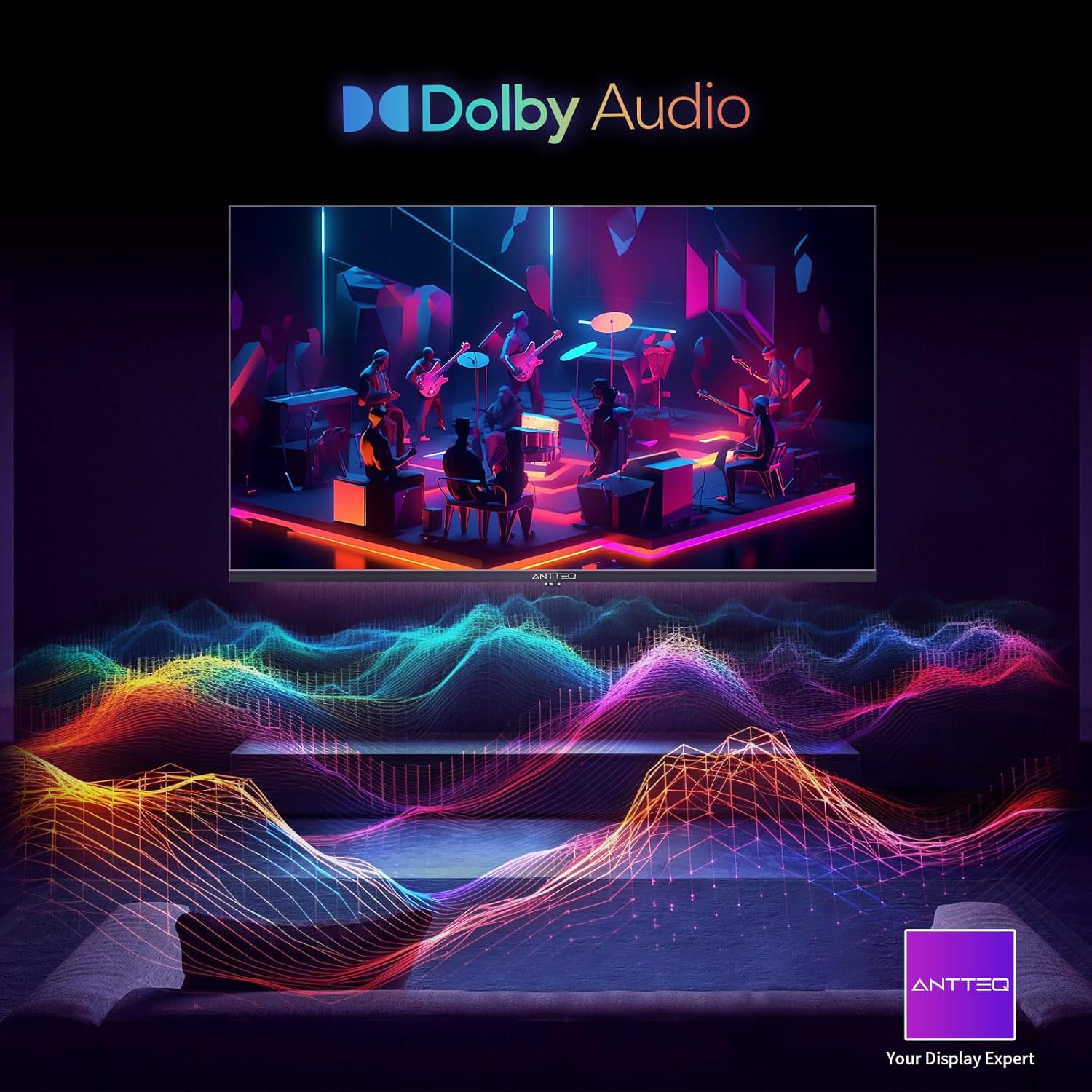 Antteq AB42D1 télévision 42 Pouces (TV 107 cm), Dolby Audio, LED, Triple Tuner DVB-C / T2 / S2, CI+, HDMI, Lecteur multimédia Via USB, Sortie Audio numérique, y Compris Mode hôtel