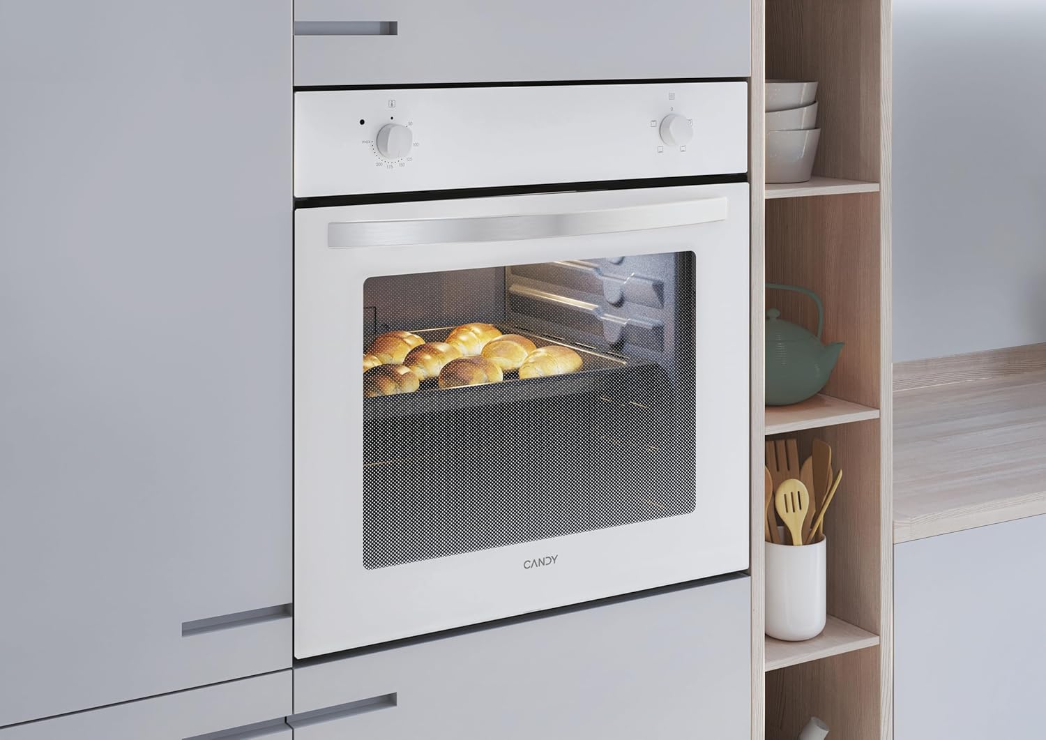 CANDY Four encastrable émail lisse FIDC N100, 70 litres, 3 modes de cuisson