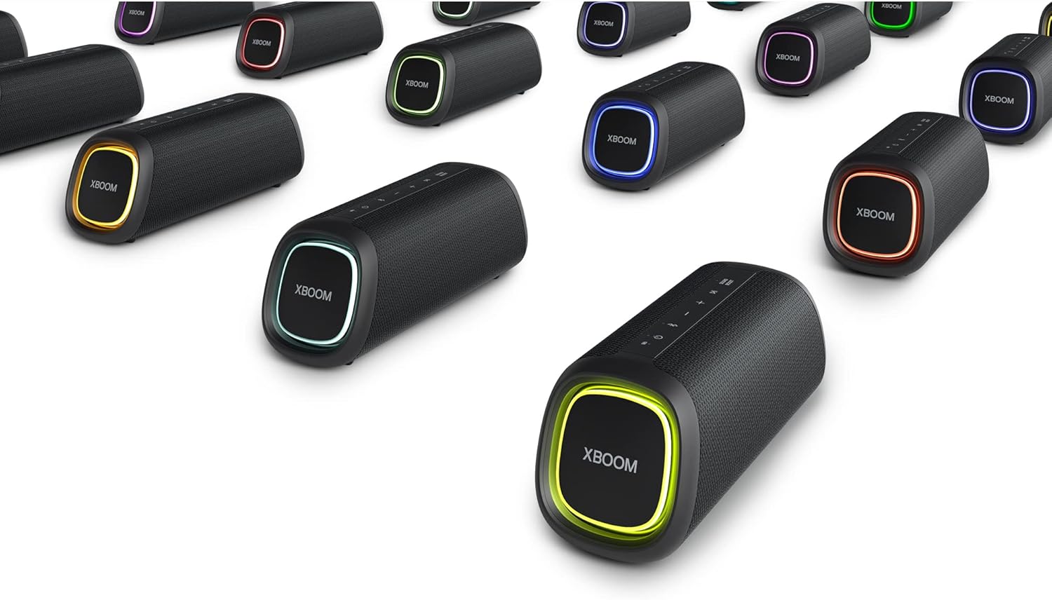 LG, Enceinte Bluetooth puissante, Portable, Enceinte Bluetooth Lumineuse, XBOOM 360°, Éclairage Personnalisable, Jusqu'à 24h d'autonomie, Enceinte Bluetooth Design, DXO2T