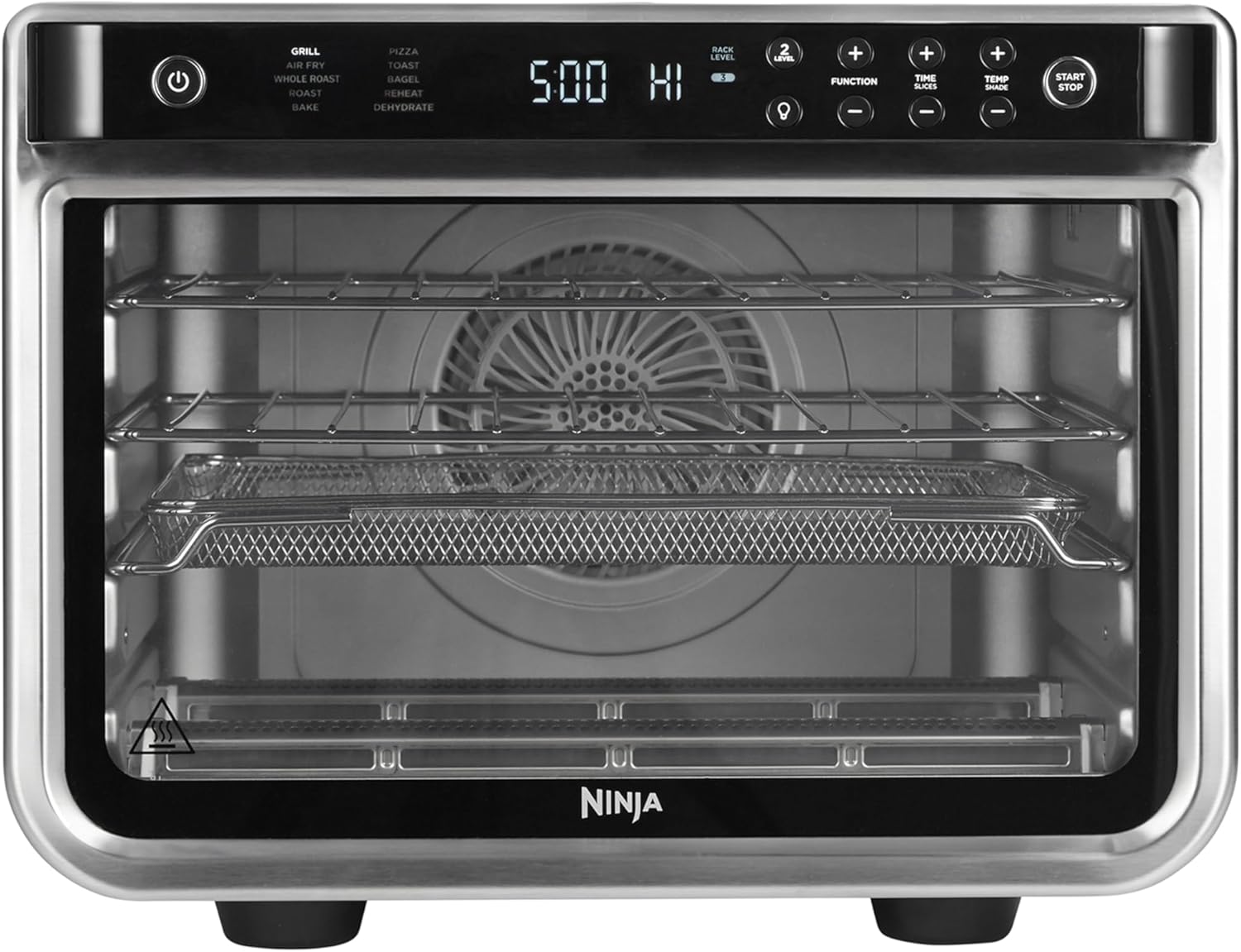 Ninja Foodi Four Multifonction 10-en-1, mini-four portable, surfaces de travail, four multifonction avec 10 fonctions de cuisson; Air Fry, Roast, Grill, Bake and more, Silver/Black DT200EU