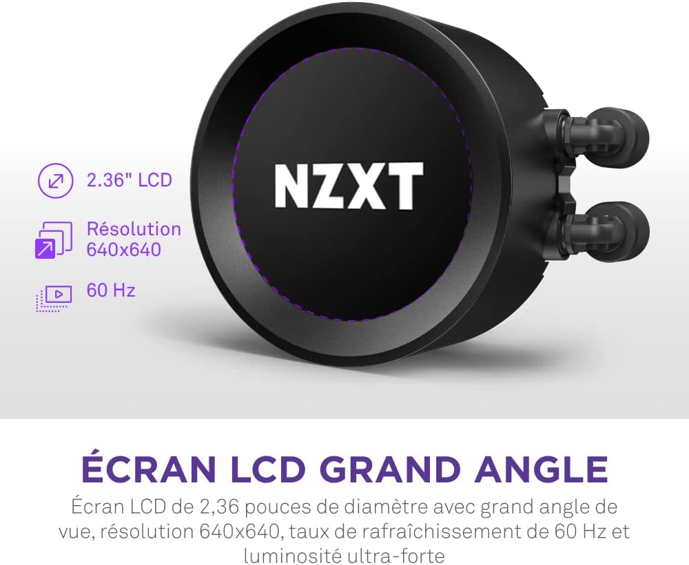 NZXT Kraken Elite 280 RGB - Refroidisseur de liquide CPU AIO - Radiateur 280mm - Ventilateur F280 RGB - IPS LCD 2,72 personnalisable - Turbine Pump - LGA 1700 1200 115X 1851 / AM5 AM4 - Noir