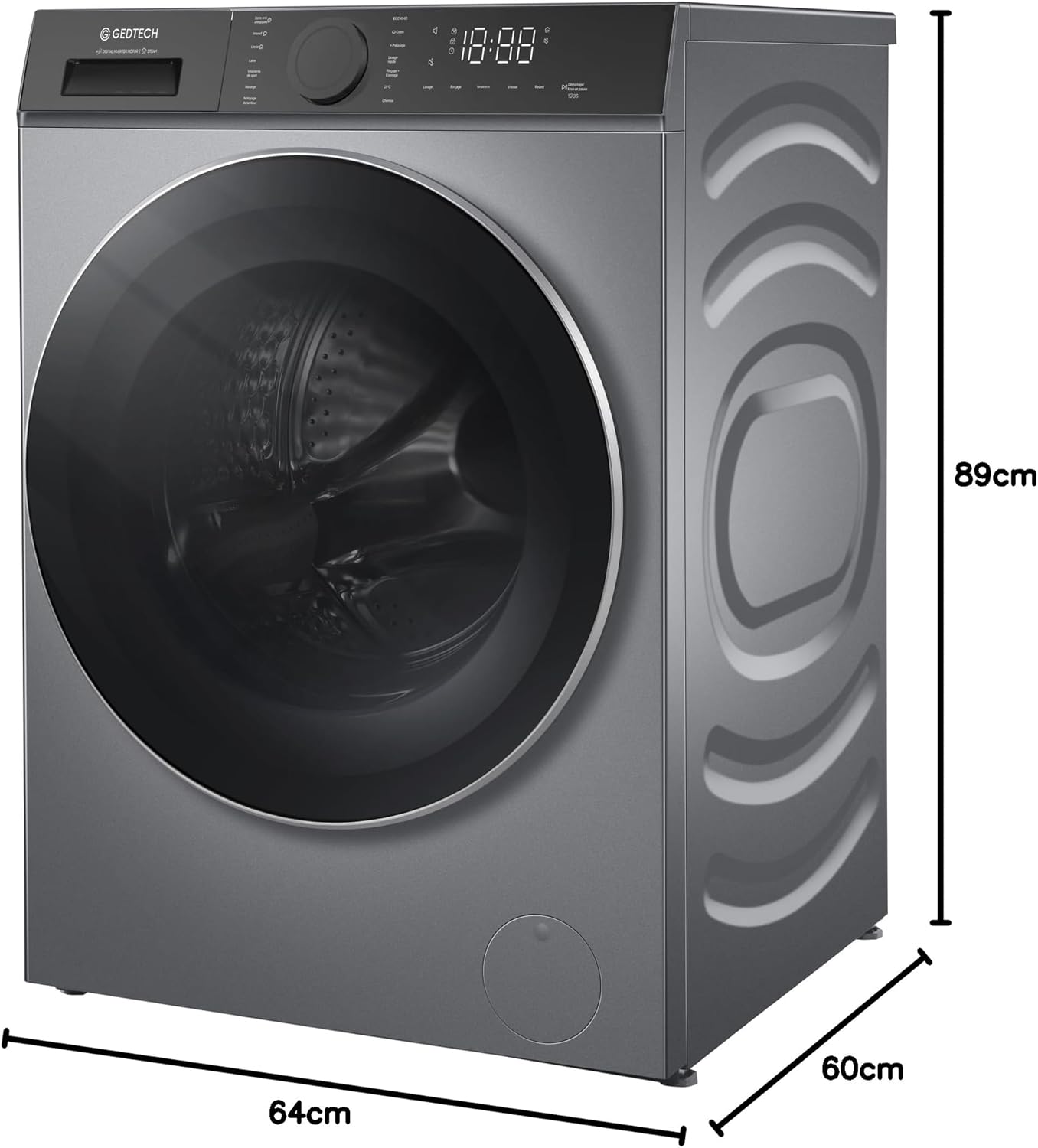 Lave-linge frontal GEDTECH GLL71200WH - 7 Kgs - 1400 tr/mn - 16 programmes - Eco - Intensif - Rapide – Très Faible conso