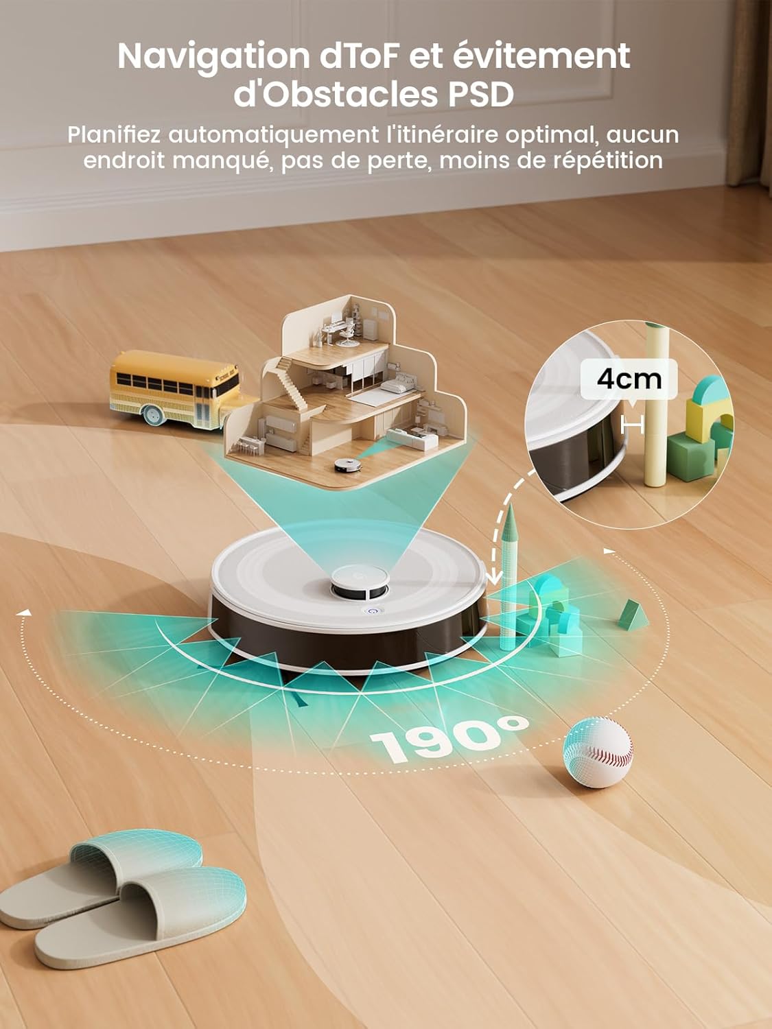 Lefant Robot Aspirateur Laveur Robot 2 en 1 4000Pa,Navigation LiDAR,Cartographie Multi-étage,Zones Virtuelles, Connecté Alexa/APP/WiFi,Idéal pour Poils d'animaux Tapis Sols Durs,M1 Champagne