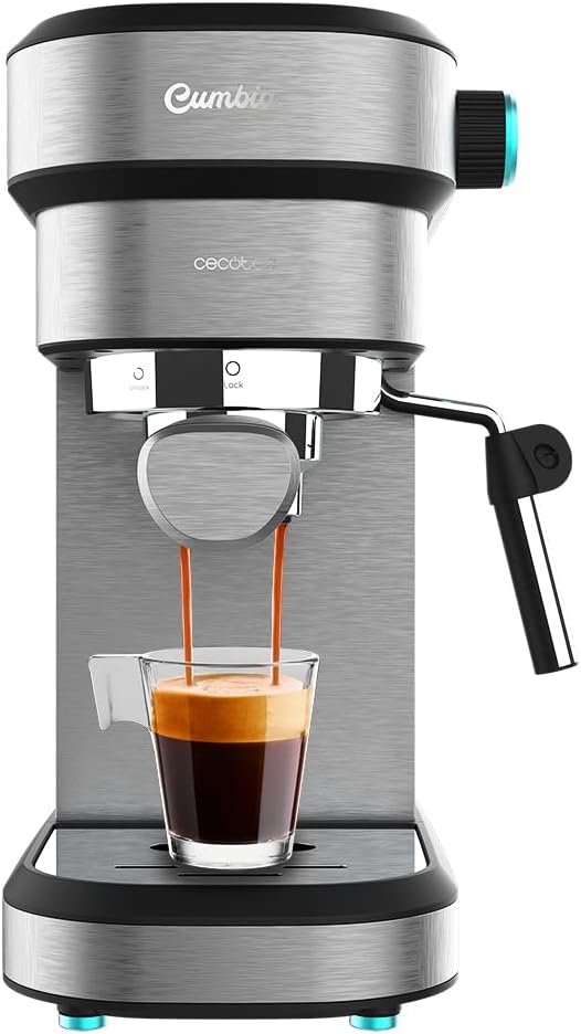 Cecotec semi-automatic espresso machine Power Espresso 20 Steel Pro Latte. 1350 W, Thermoblock, ForceAroma technology with 20 bars, full milk tank, instant cappuccino, cup warmer, double