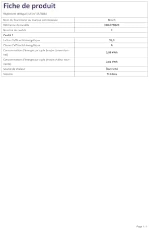 Bosch HBA573BV0 Four intégrable Série 4 - Four multi-fonctions - Pyrolyse - 3600 W - Grande capacité de 71L - Blanc