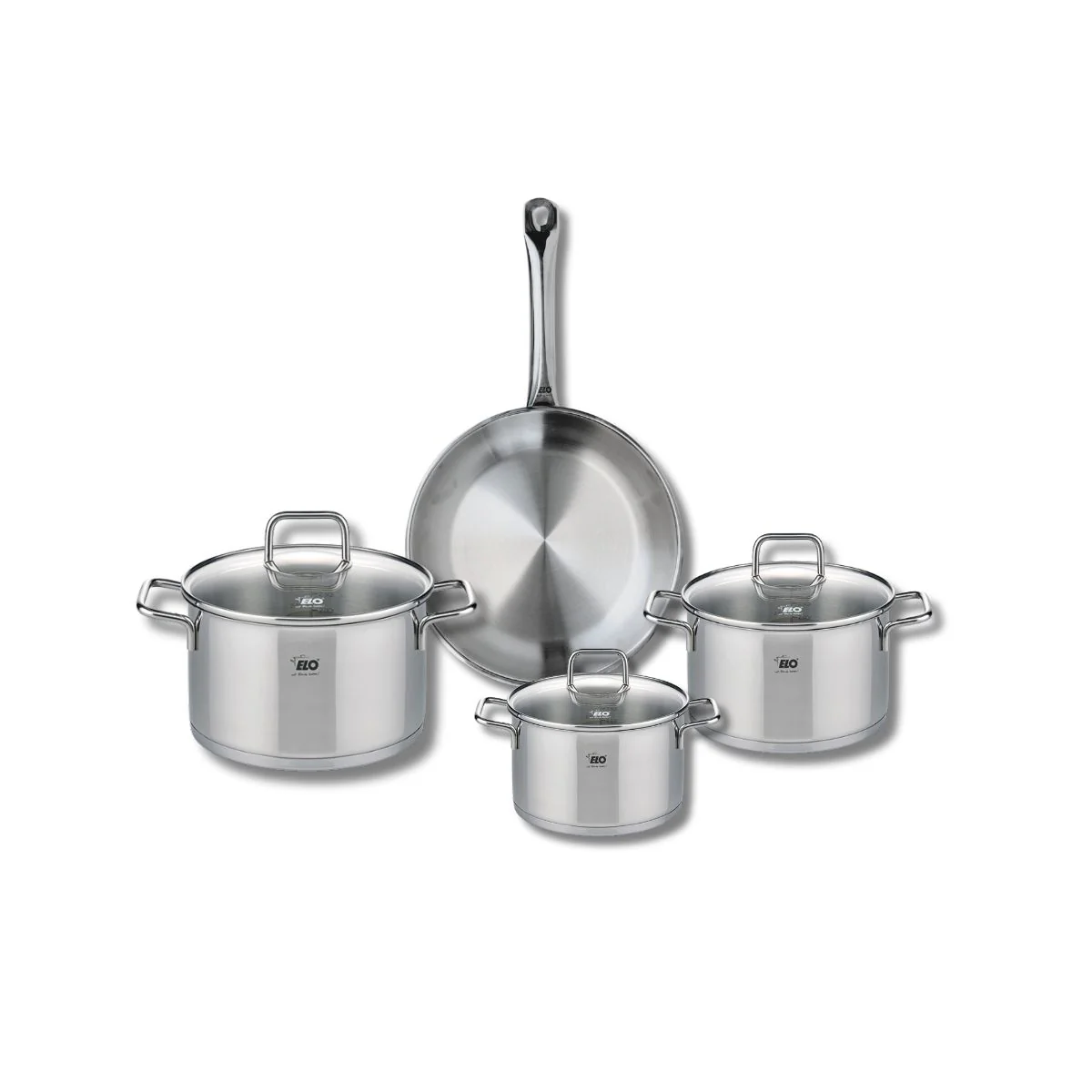 Ensemble de 1 Poêle de cuisson 24 cm et 3 faitouts 14, 16 et 20 cm Elo Profi Citrin Elo