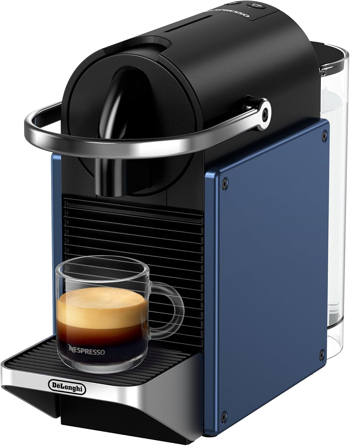 Nespresso Machine à café à capsules DeLonghi EN 124.S Pixie Silver | 1260 W | 0,7 L | Panneaux latéraux à capsules recyclées, métal argenté