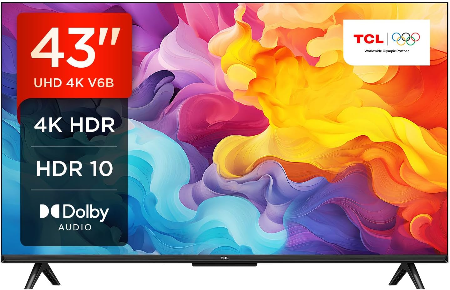 TCL 55V6B 55 Pouces 4K Ultra HD, HDR TV, Smart TV Powered by Google TV (Dolby Audio, Motion Clarity, Voice Control, Compatible avec Google Assistant, Chromecast intégré)