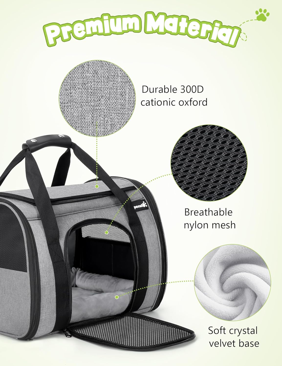 Pecute Sac de Transport pour Animal Domestique, Tissu en Maille Respirant, Convient pour Les Voyages, utilisé pour Chien, Les Chats et Les Chiots de Moins de 6 kg