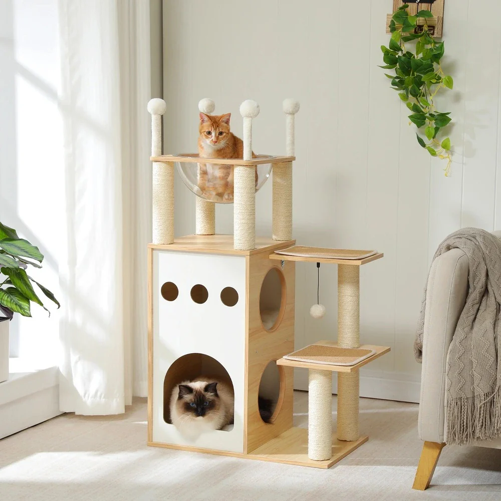 Arbre à chat en bois - Design moderne
