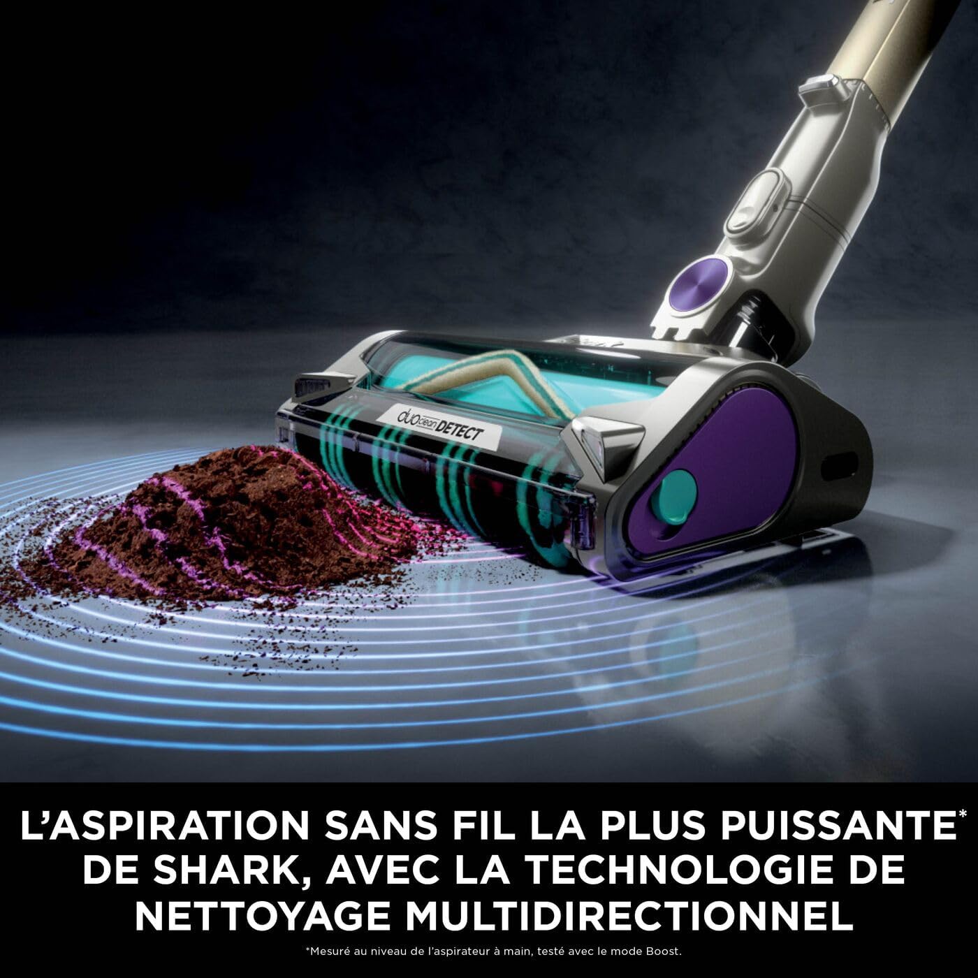 Shark Clean & Empty Aspirateur sans fil, système vidange automatique, aspirateur léger anti-poils avec outils animaux et interstices, autonomie 40 minutes, station de chargement, blanc/bleu, BU3521EU