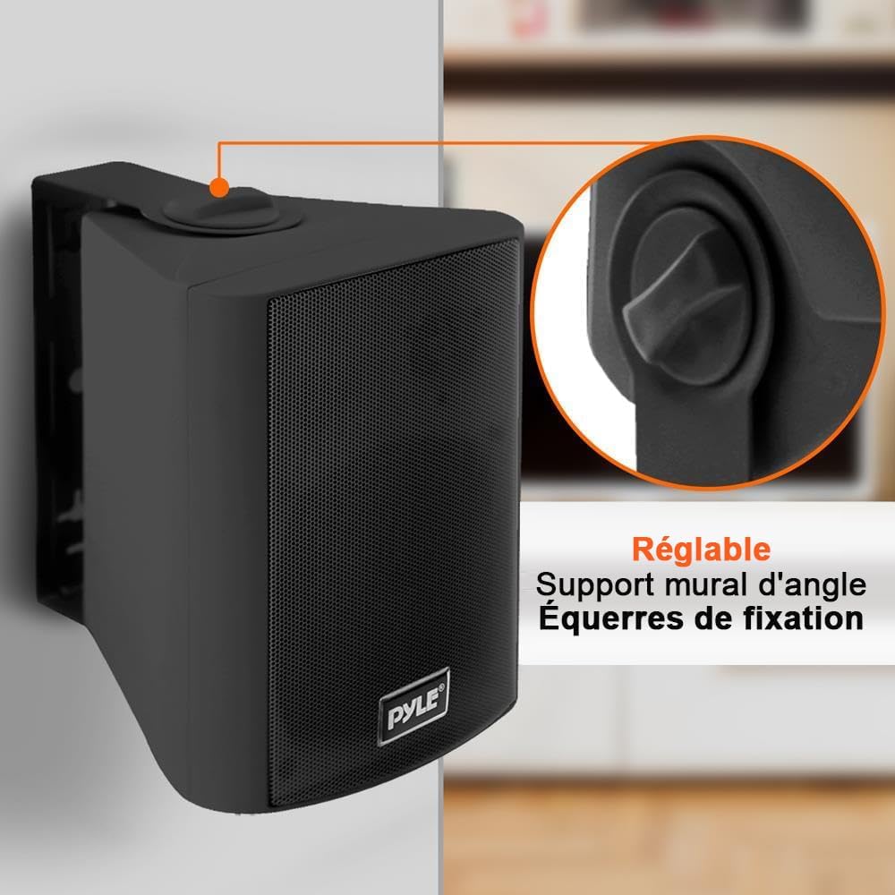 Pyle Enceinte d’Extérieur Bluetooth, Enceinte Mural étanche 240 W, Paire de Haut Parleur Imperméables, Active + Passive,Résistant à l'eau, Son Stéréo, Utilisation dans la Piscine, Patio, l'Intérieur