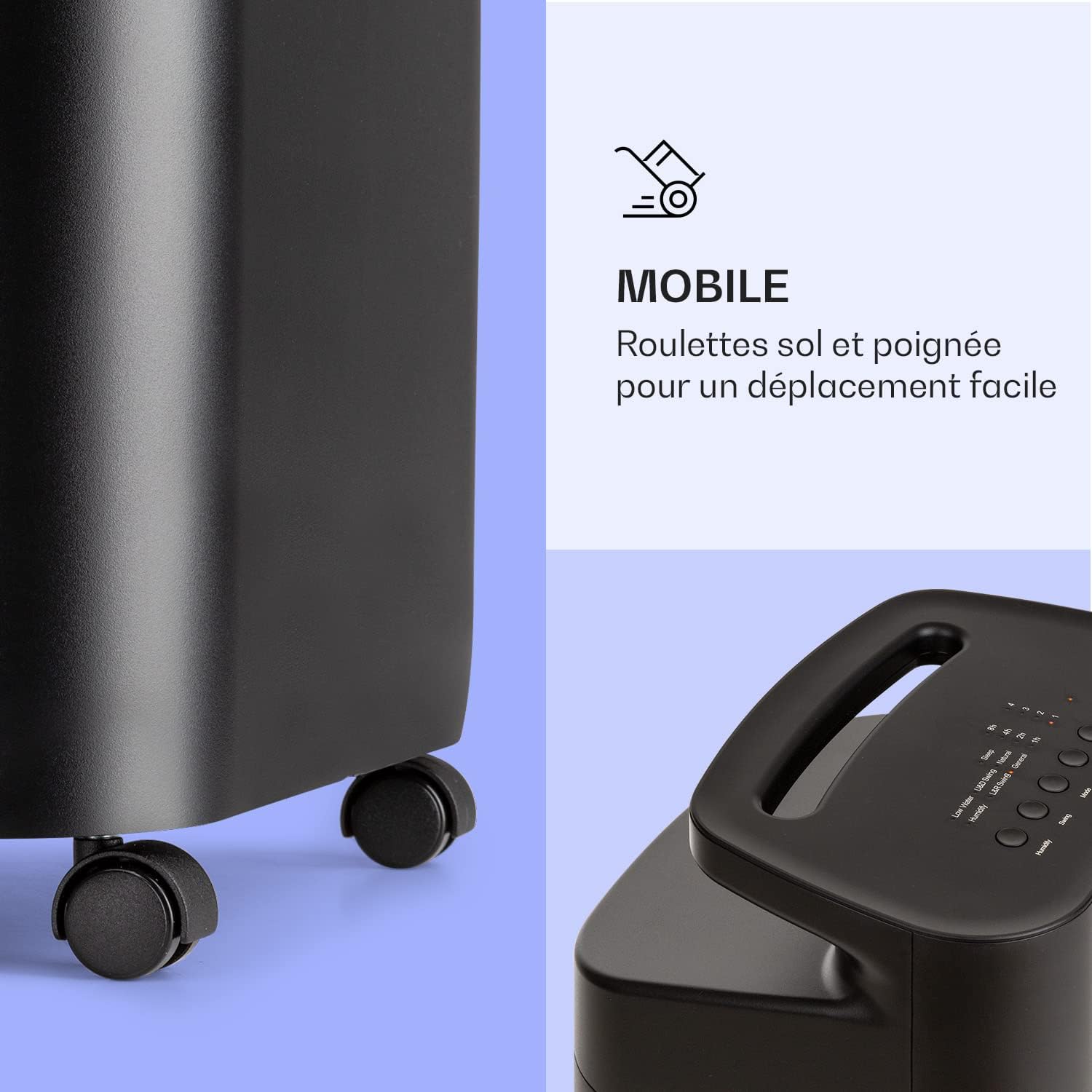 Klarstein Rafraichisseur d'Air 4 en 1, Climatiseur Portable Smart APP Mobile, Humidificateur, Ventilateur, Sans Évacuation 65W, Pack Glacons, Mode Nuit, Puissant Débit d'Air 330m³/h