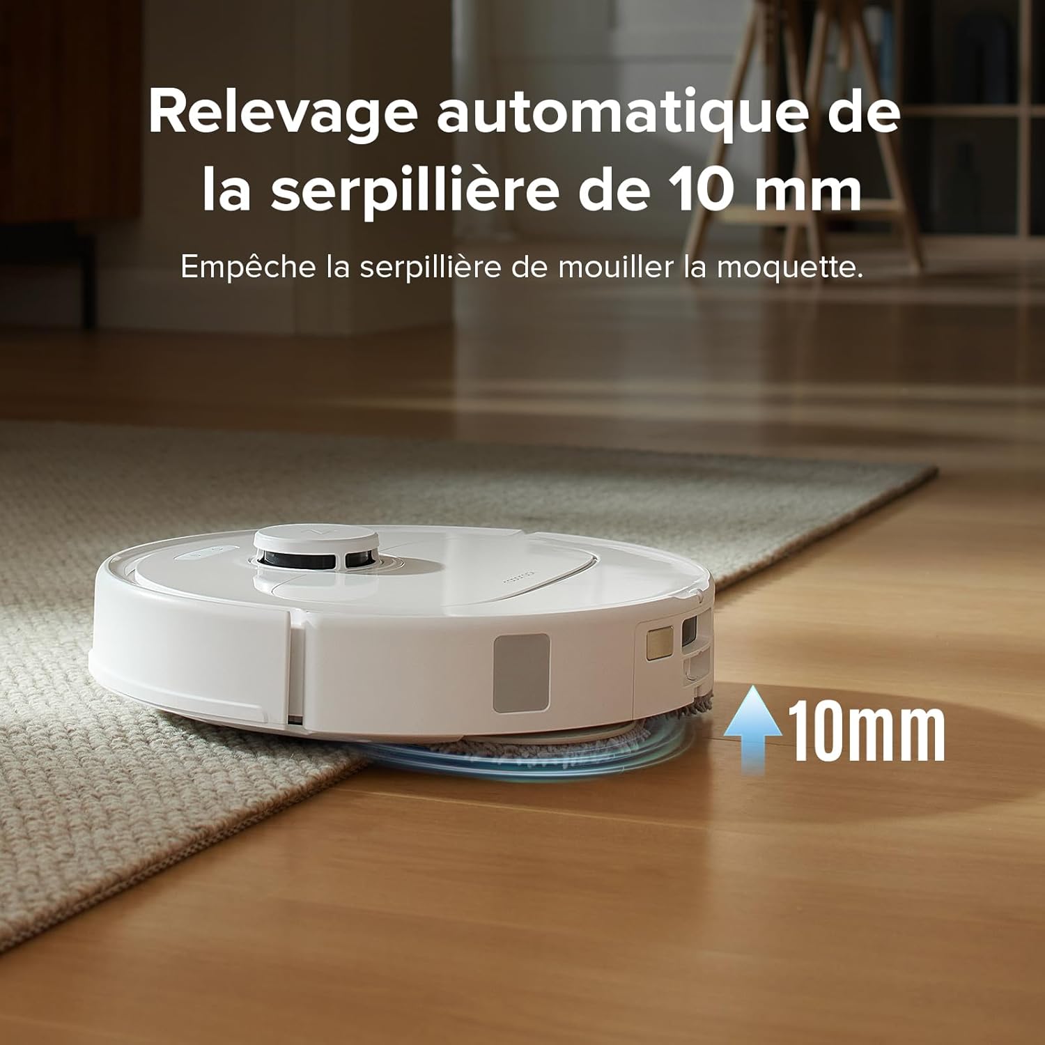 roborock Qrevo S Set Aspirateur Robot Laveur, 7000Pa HyperForce, Double Serpillière Rotative 200 tr/min & Relevable 10mm, Station Multifonctionnelle, 3D Cartographie, Reactive Tech, Contrôle APP, Noir