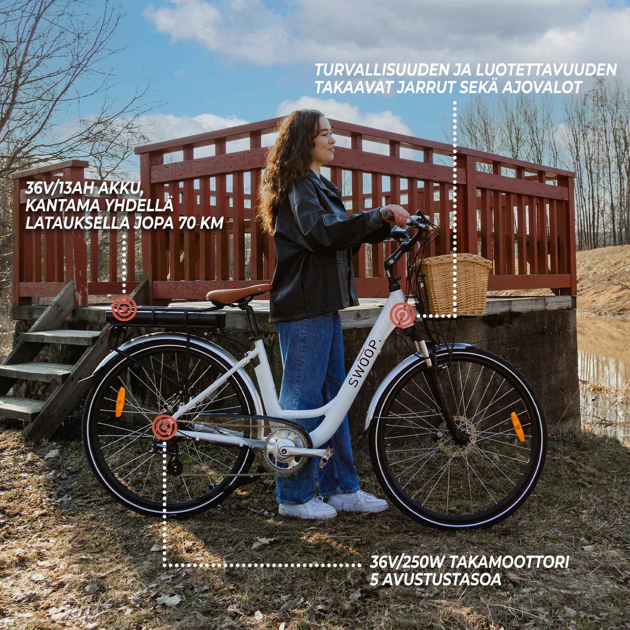 Swoop Elektrofahrrad City, Damen 28