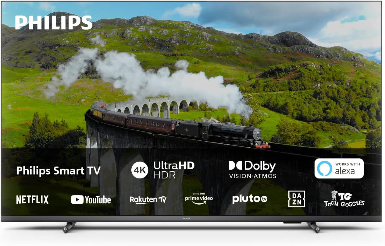 Philips 50PUS7609 Smart TV LED 4K - Écran 50 Pouces avec Plate-Forme Pixel Precise Ultra HD Titan OS et Son Dolby Atmos, Fonctionne avec Alexa et l’Assistant Vocal Google - Gris Anthracite