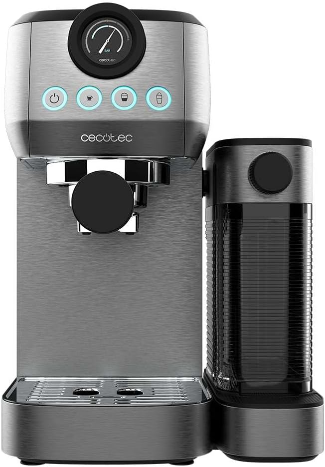 Cecotec semi-automatic espresso machine Power Espresso 20 Steel Pro Latte. 1350 W, Thermoblock, ForceAroma technology with 20 bars, full milk tank, instant cappuccino, cup warmer, double