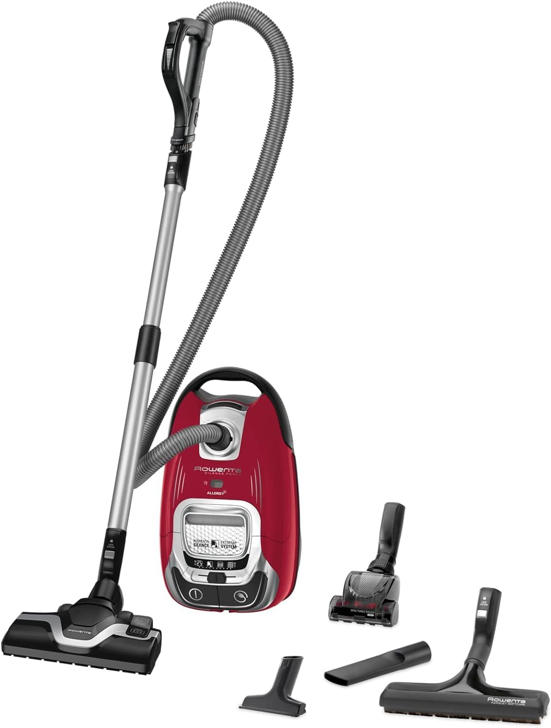 Rowenta Silence Force Aspirateur avec Sac Silencieux, Performant, Capacité 4,5 L & Lot de 4 Sacs Hygiène+, Compatibles avec Les aspirateurs traineau Compact Power, Power XXL