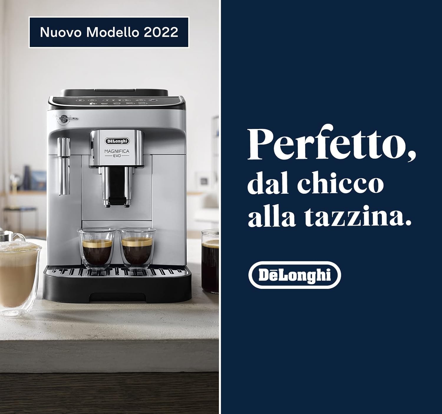De'Longhi Magnifica Evo Machine a Café Grain ECAM292.33.SB, Machine Expresso et Cappucino, Argent [Exclusif Amazon], Cafè