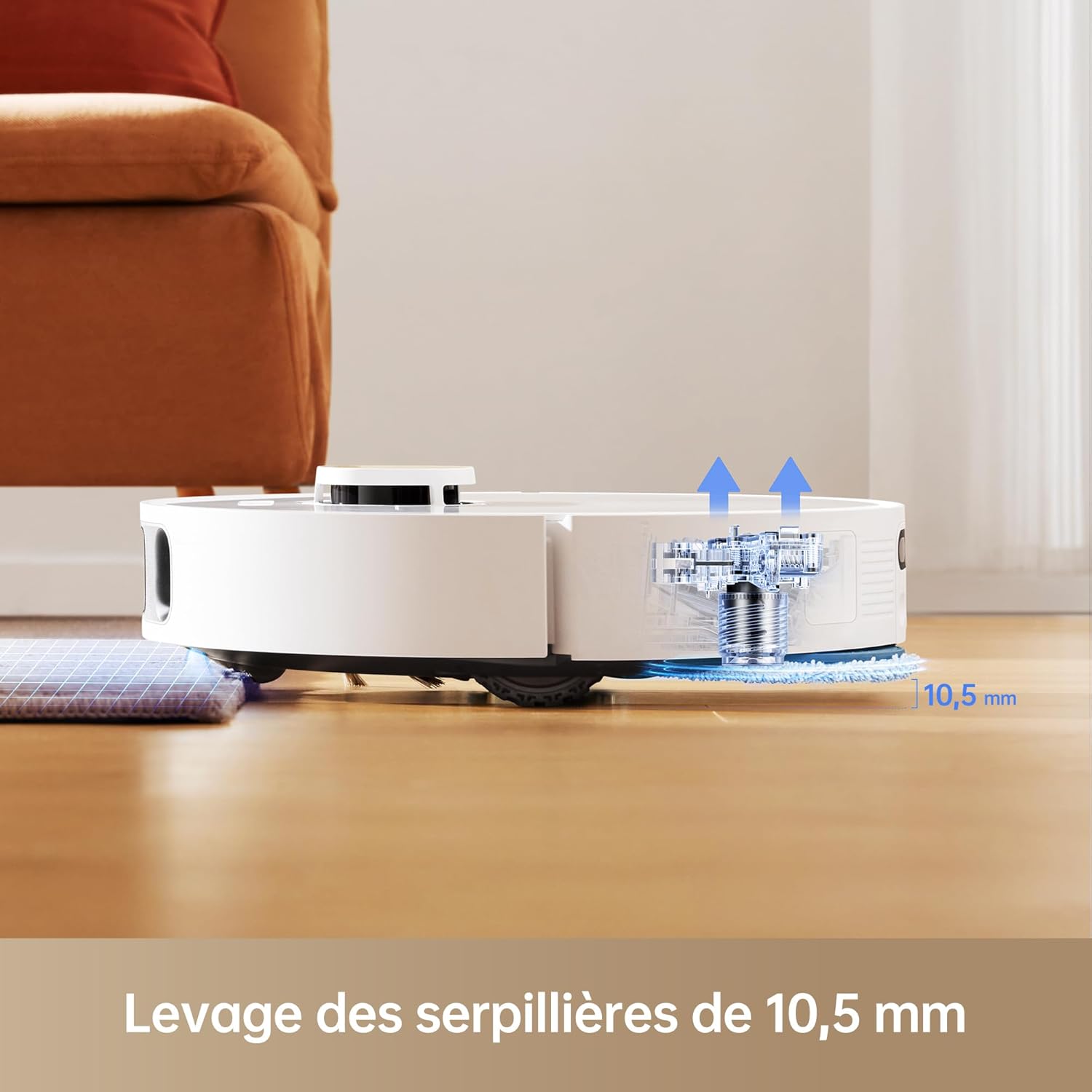 DREAME L10s Ultra Gen 2 Robot Aspirateur Laveur 10 000 Pa, Technologie MopExtend RoboSwing, Base Entièrement Automatique, Mode Animaux, 32 réglages de niveau d'eau, Système de lavage des sols DuoScrub