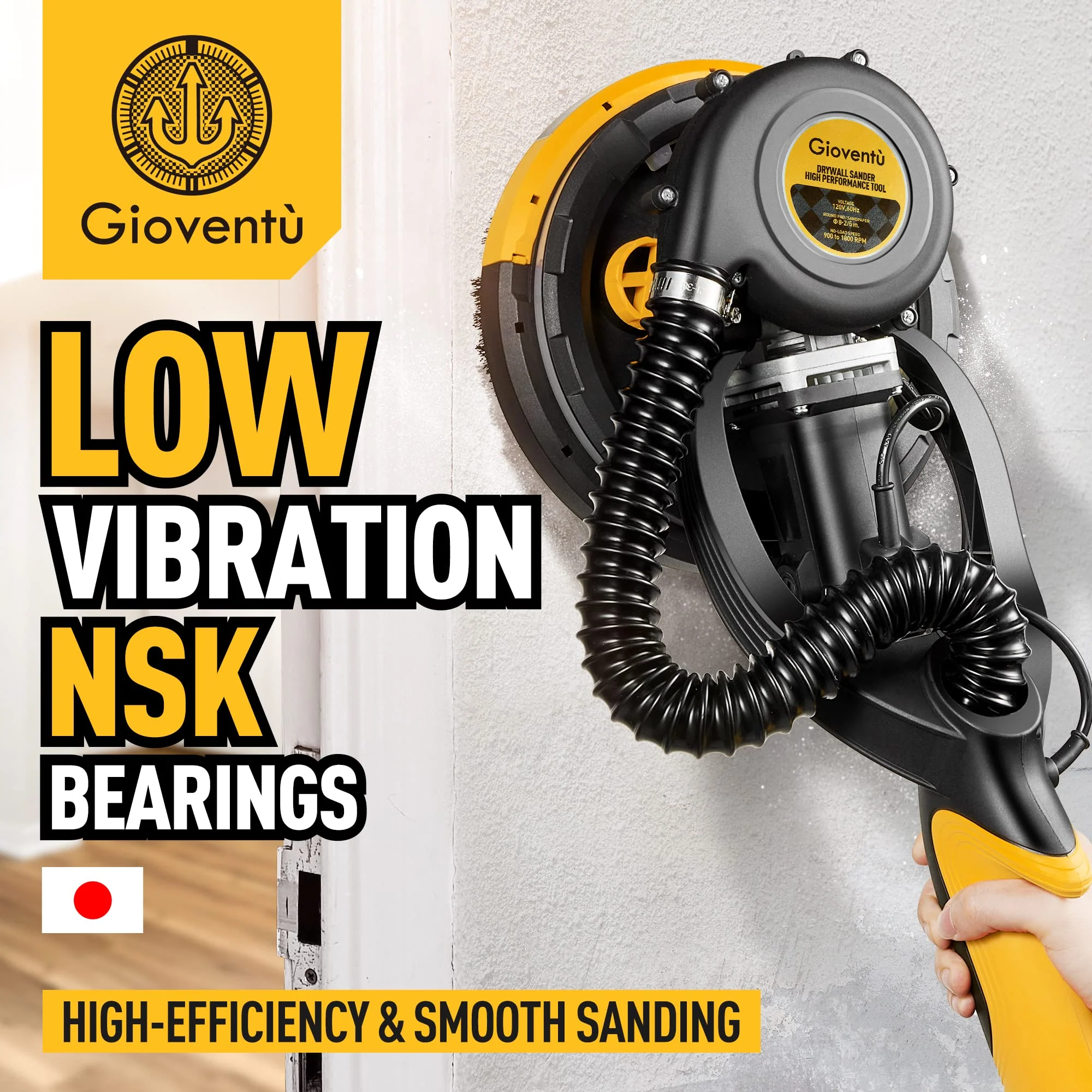 Gioventù Electric Drywall Sander with Vacuum for Popcorn Ceiling