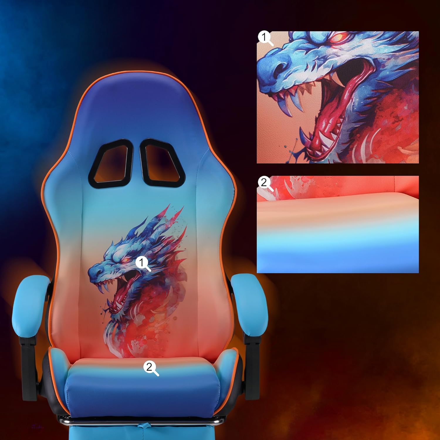 play haha. Chaise de Jeu Chaise de Bureau Chaise pivotante Chaise d'ordinateur Chaise de Travail Chaise de Bureau Chaise Ergonomique Chaise de Course Chaise en Cuir (avec Repose-Pieds)