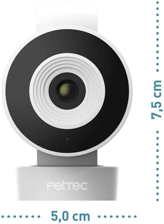 PetTec Cam Free Lot de 2 caméras sans fil pour animaux de compagnie avec application [sans piège à abonnement] – Caméra pour chats et chiens intérieur/extérieur – Détection de mouvement et fonction