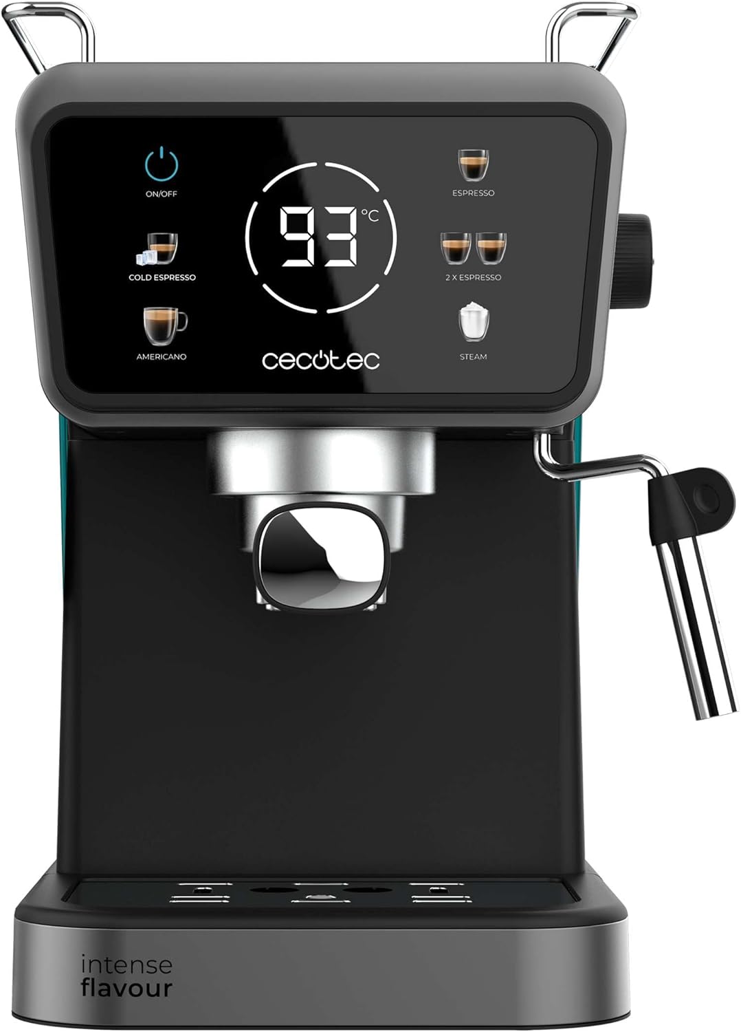 Cecotec Machine à café Express Power Espresso 20 Barista Cream. 2 Thermoblocks, 20Bars, Manomètre, Mode Auto pour 1 et 2 Café(s), Buse vapeur Orientable, Conduit pour Infusions, 2900W.