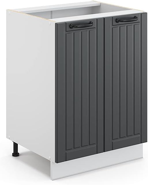 Vicco Meuble pour Four Fame-Line, Blanc Haute Brillance/Blanc, 60 cm avec étagères Ouvertes