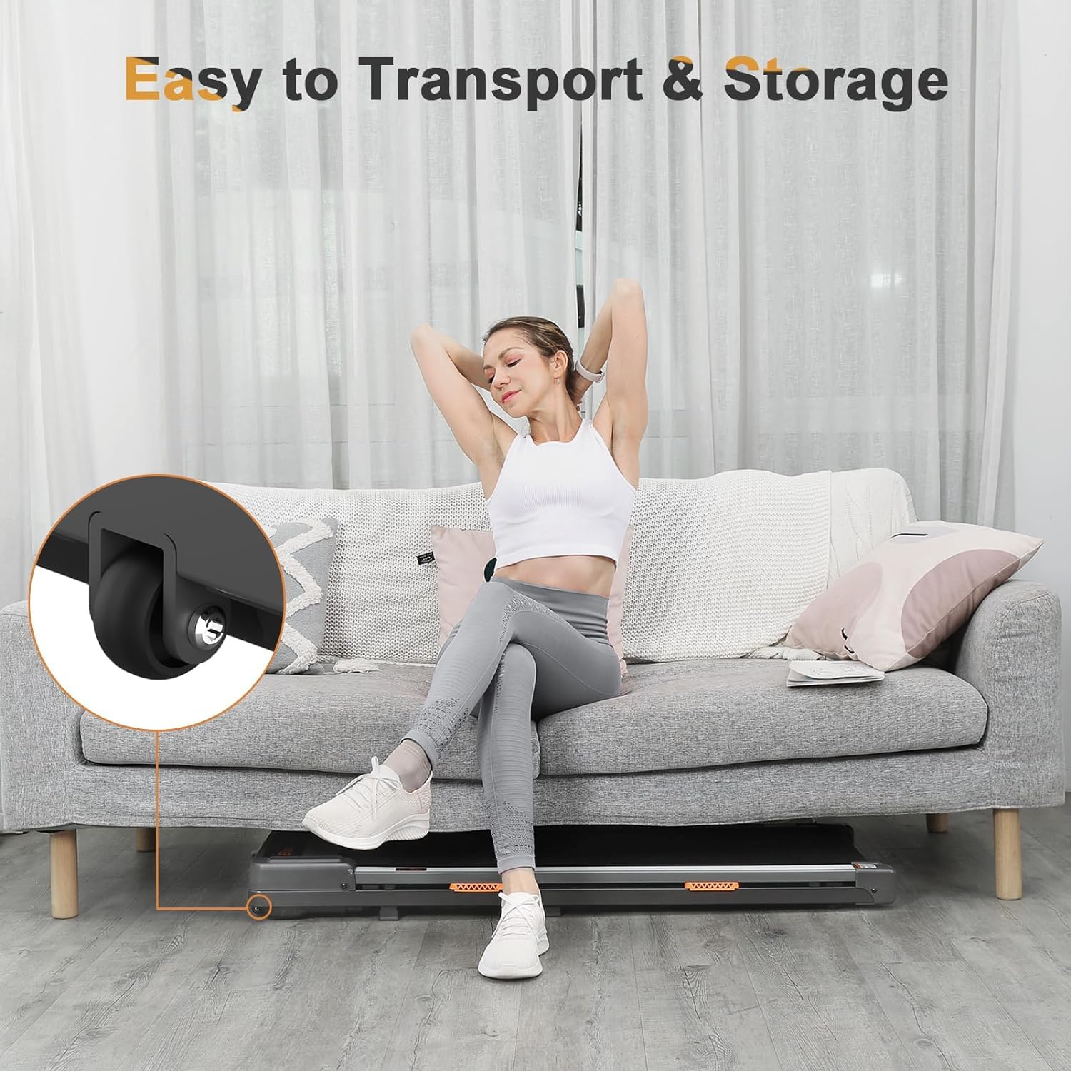 Elseluck Walking Pad, Under Desk Treadmill for Home Office