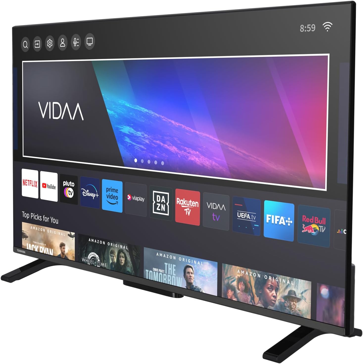 Toshiba Smart VIDAA TV 40 Full HD 40LV2E63DA TV 40 pouces, TV LED compatible avec Alexa, DVB-T2, technologie LED, HDMI 2.1