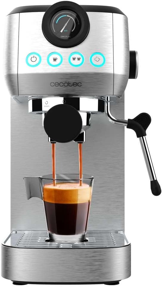 Cecotec semi-automatic espresso machine Power Espresso 20 Steel Pro Latte. 1350 W, Thermoblock, ForceAroma technology with 20 bars, full milk tank, instant cappuccino, cup warmer, double