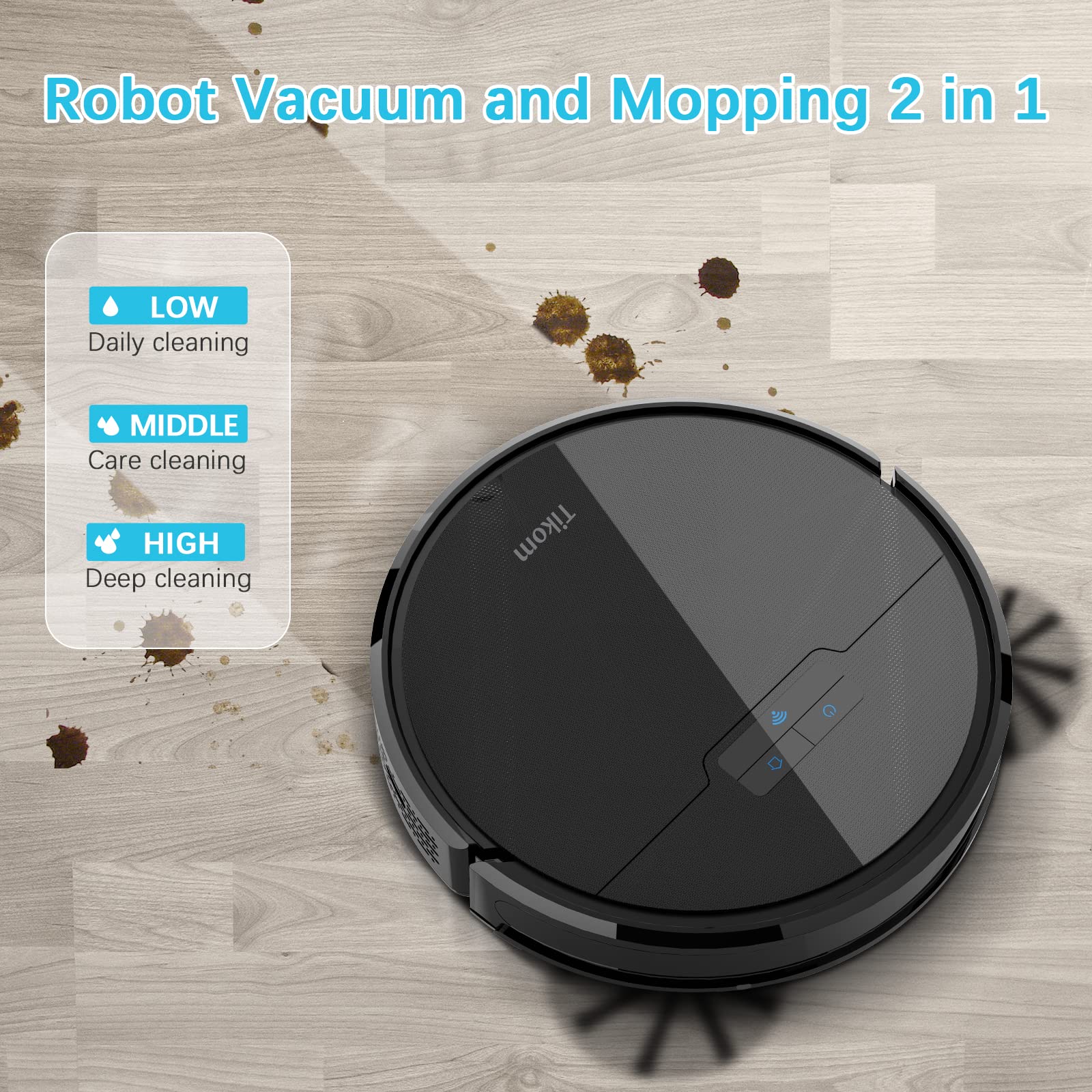 Tikom Robot Vacuum and Mop, G8000 Robot Vacuum Cleaner