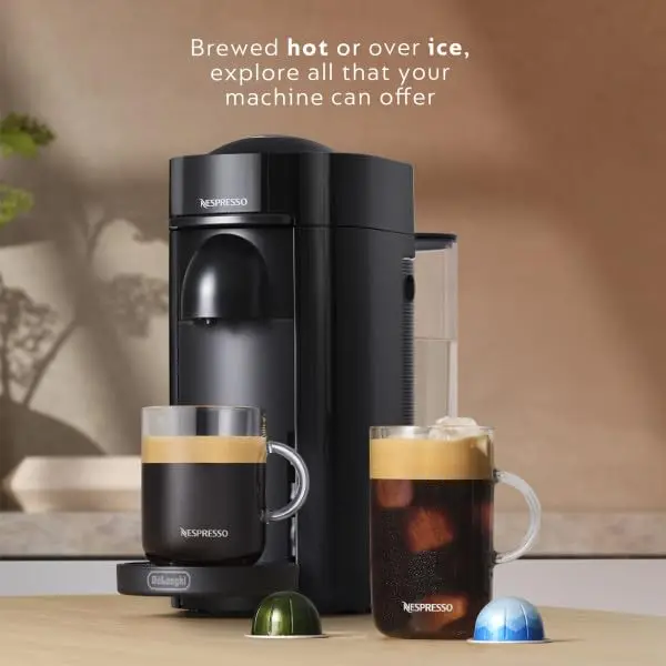 Nespresso Vertuo Plus Deluxe Coffee and Espresso Maker by De'Longhi, Matte Black