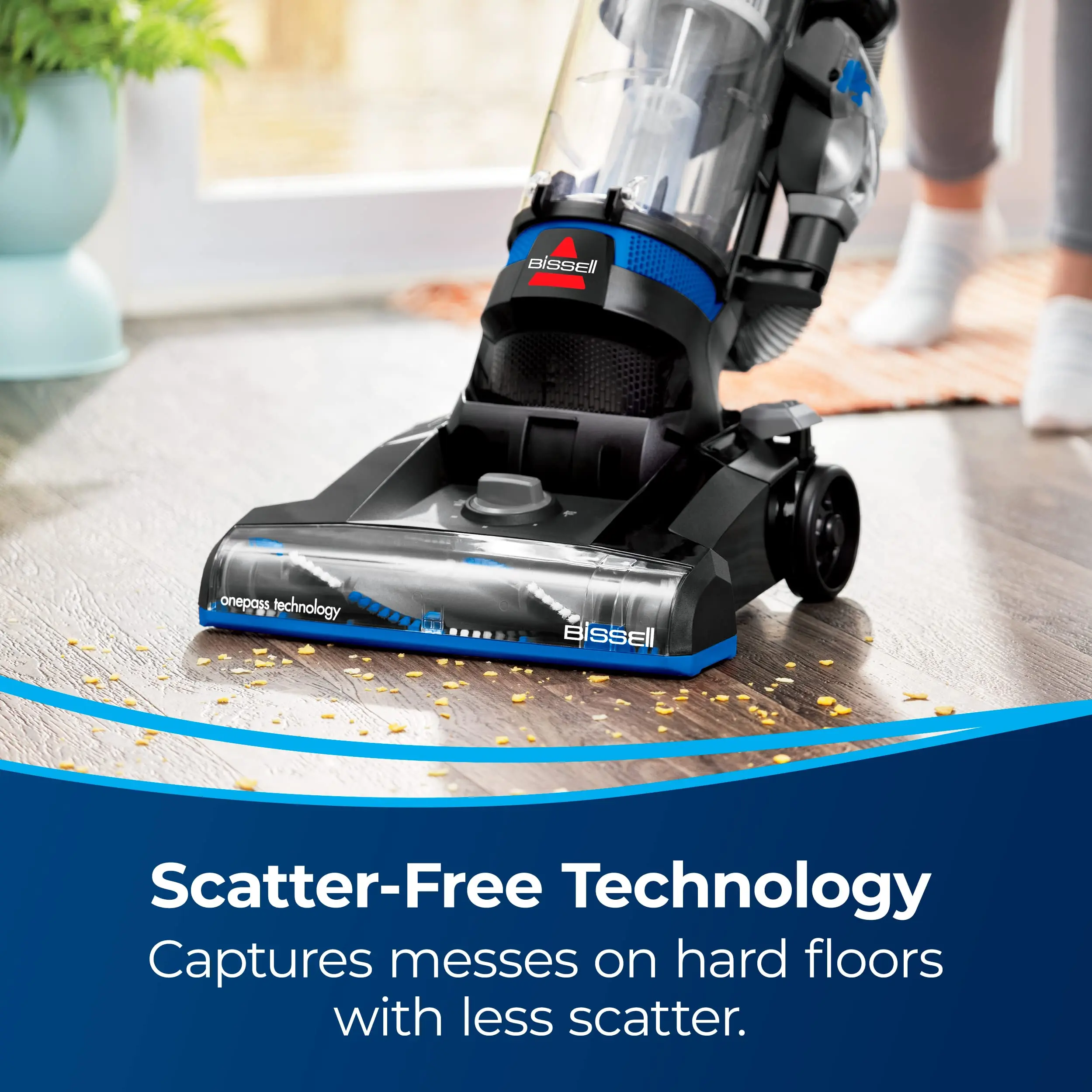 BISSELL CleanView Rewind Upright Bagless Vacuum with Automatic Cord Rewind & Active Wand, 3534, Black/Teal/Gray