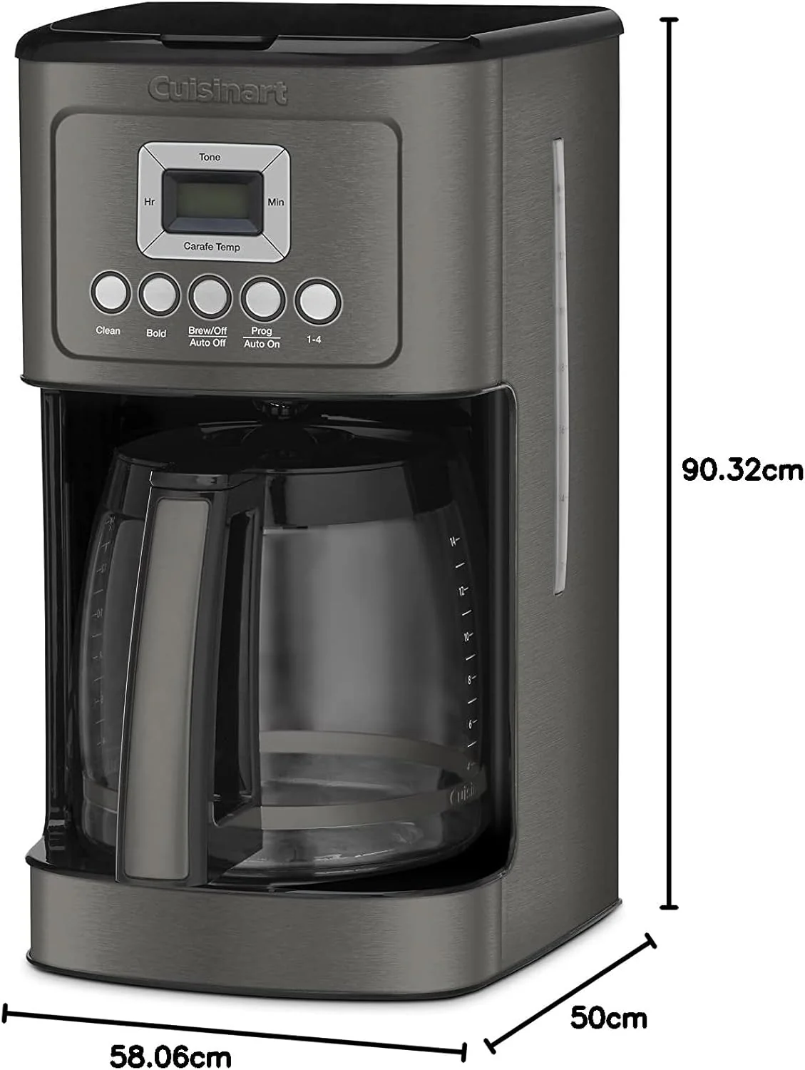 Cuisinart Coffee Maker, 14-Cup Glass Carafe, Fully Automatic for Brew Strength Control & 1-4 Cup Setting, Stainless Steel, DCC-3200P1