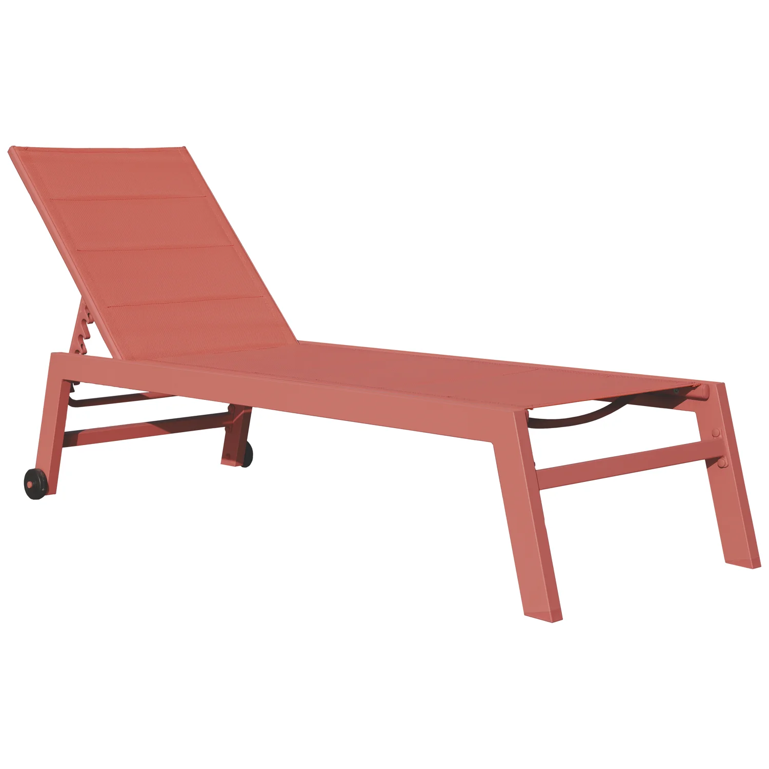 Lot de 2 bains de soleil BARBADOS en textilène terracotta - aluminium terracotta Happy Garden