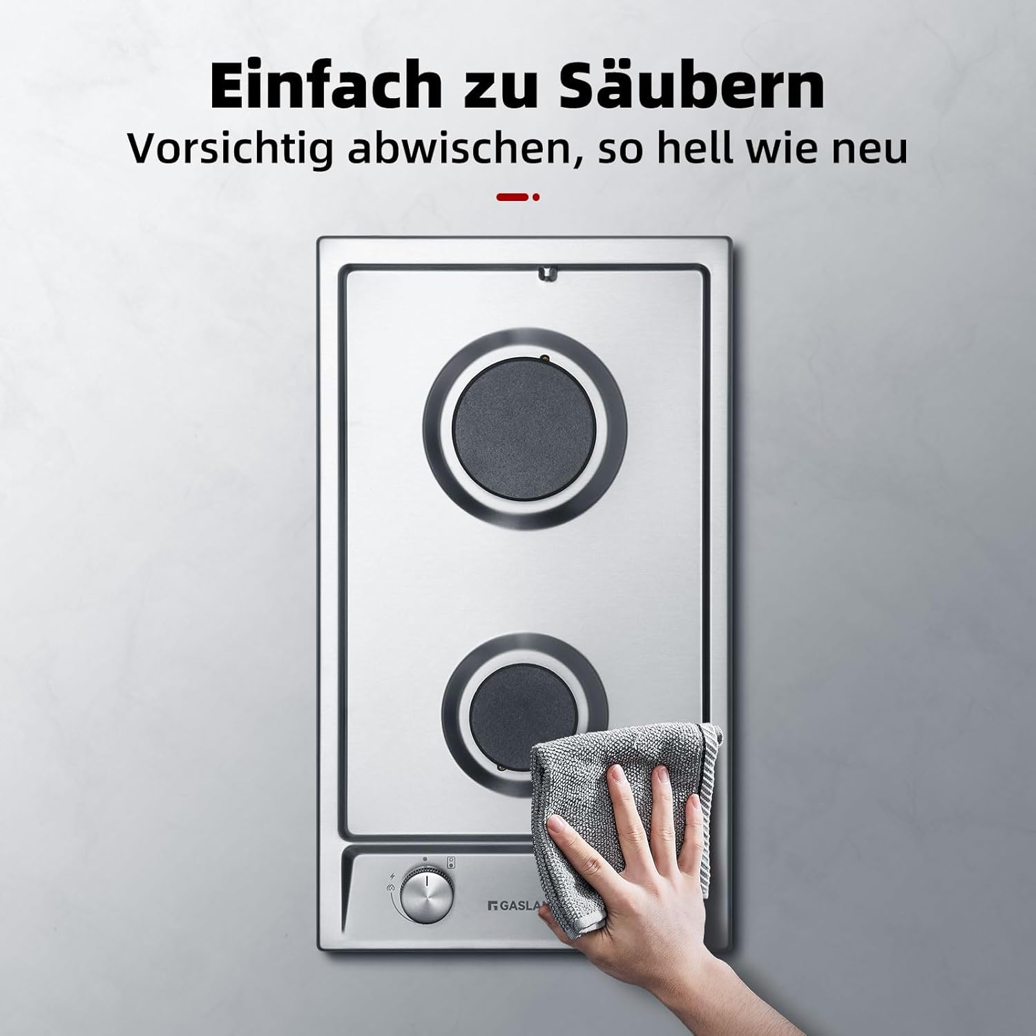 GASLAND GH2805BG1FC Table de cuisson à gaz 5 feux, Cuisinière à gaz avec brûleur wok, Table de cuisson à gaz encastrable, 76cm noir Cuisinière à gaz en verre, Cuisinière à gaz 10,4KW, GPL/NG