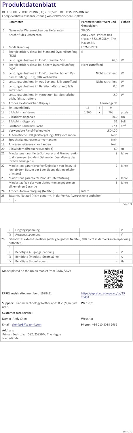 Xiaomi TV A 43 2025, MEMC, GoogleTV, Smart TV, Netflix