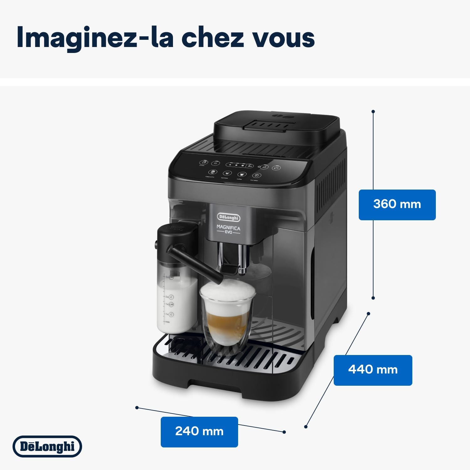 De'Longhi Magnifica Evo Machine a Café Grain ECAM292.81.B, Machine Expresso et Cappucino, 1.8L, 1450W, Noir [Exclusif Amazon]