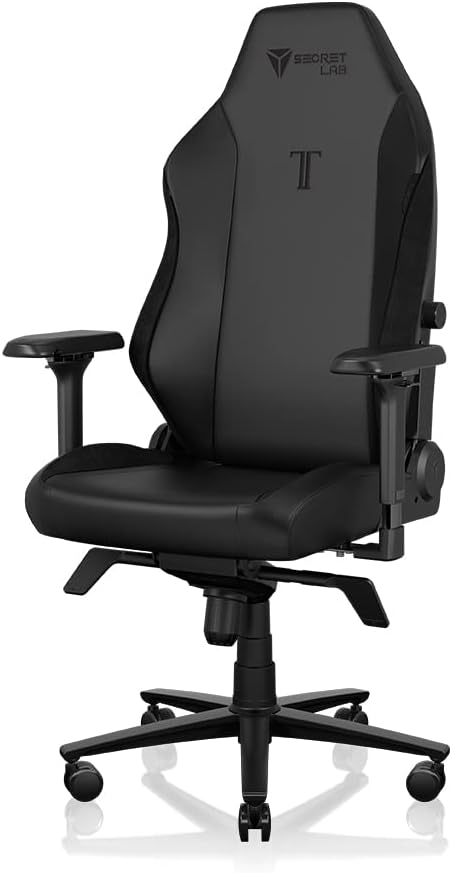 Secretlab Chaise Gaming Titan Evo Black - Ergonomique, Confortable et Inclinable avec Accoudoirs 4D, Appui-Tête Magnétique et Support Lombaire Intégré à 4 Directions - Noir - Similicuir